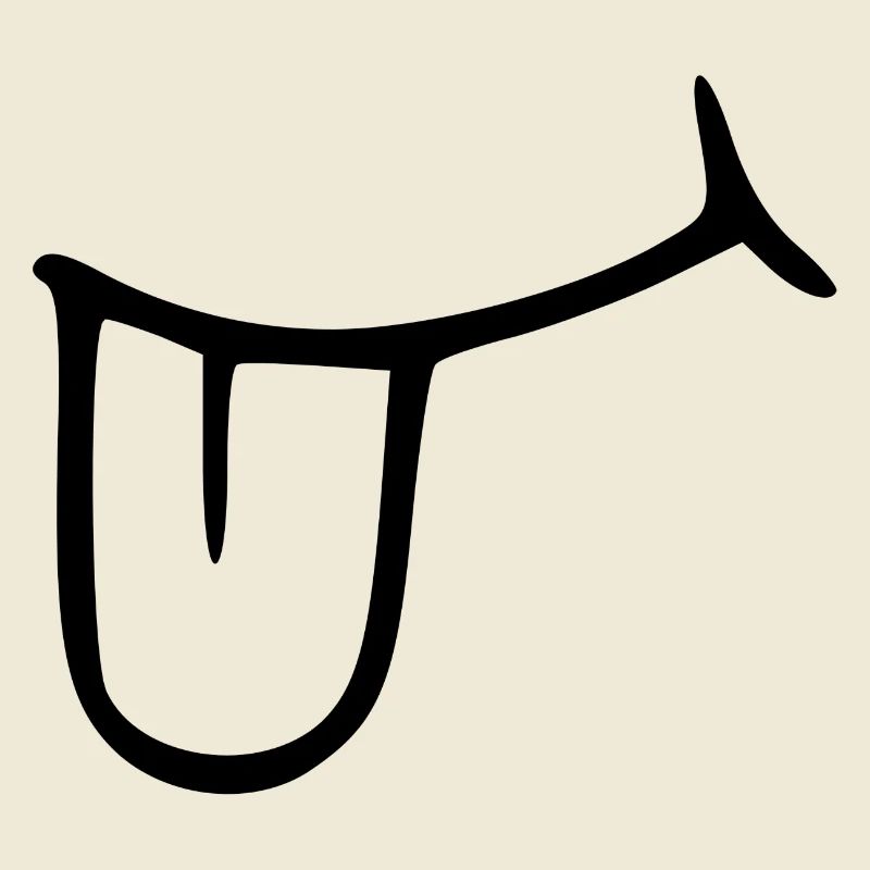 Langue tendue. bouche