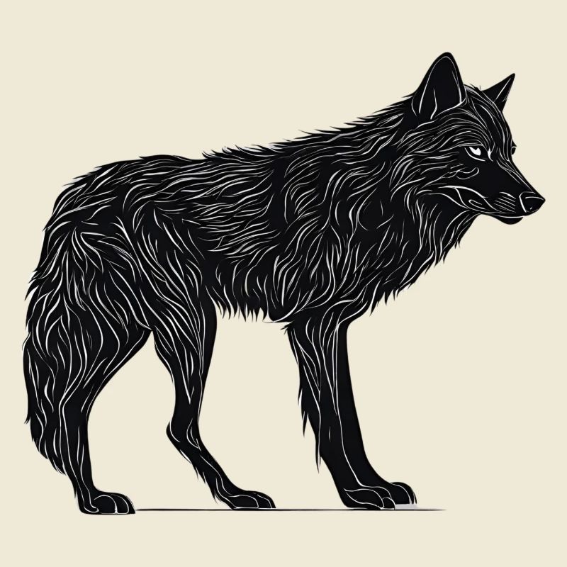 Wilder Wolf - Schwarzer Wolf T-Shirt oder Pullover
