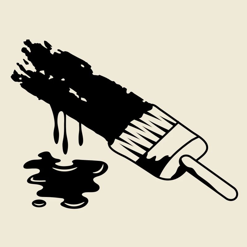 A brush and dripping paint