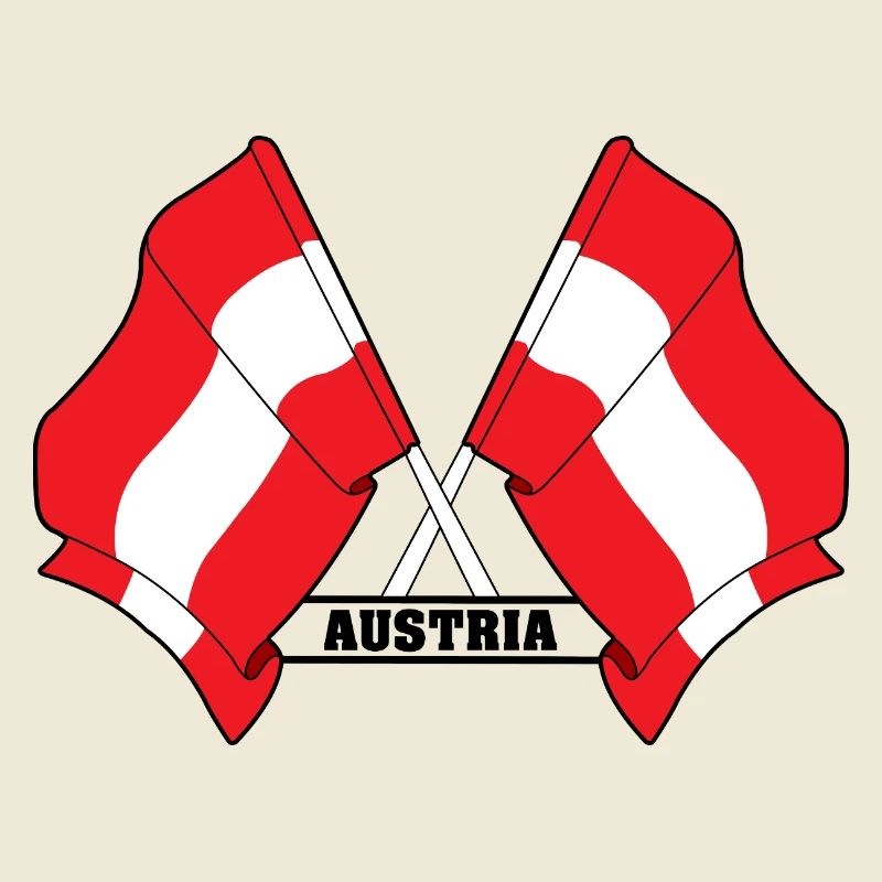 Austria Crossed Flags