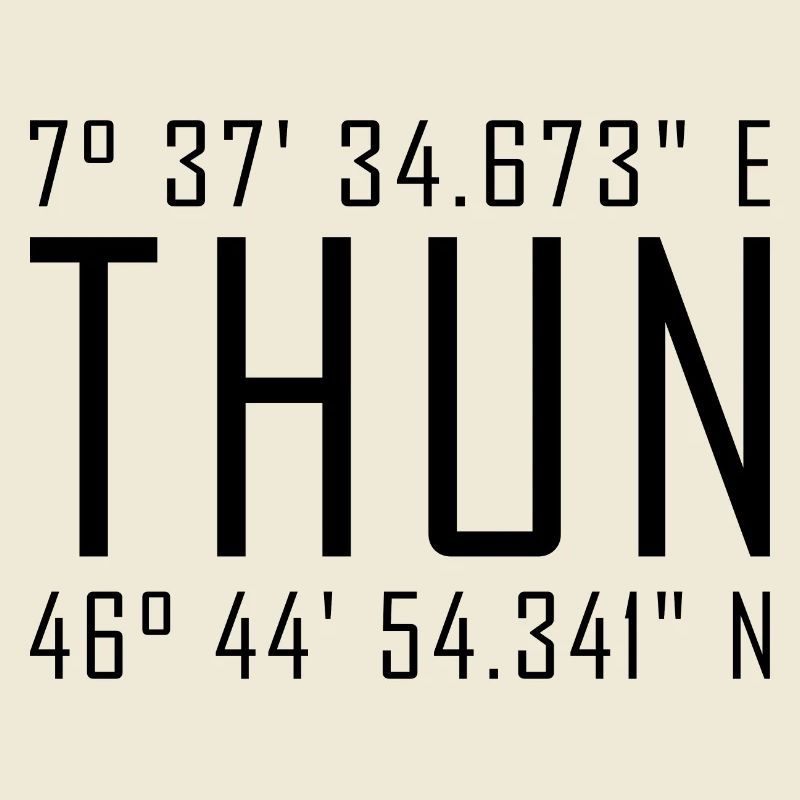 Coordonnées de Thun – Typographie avec référence locale Besch