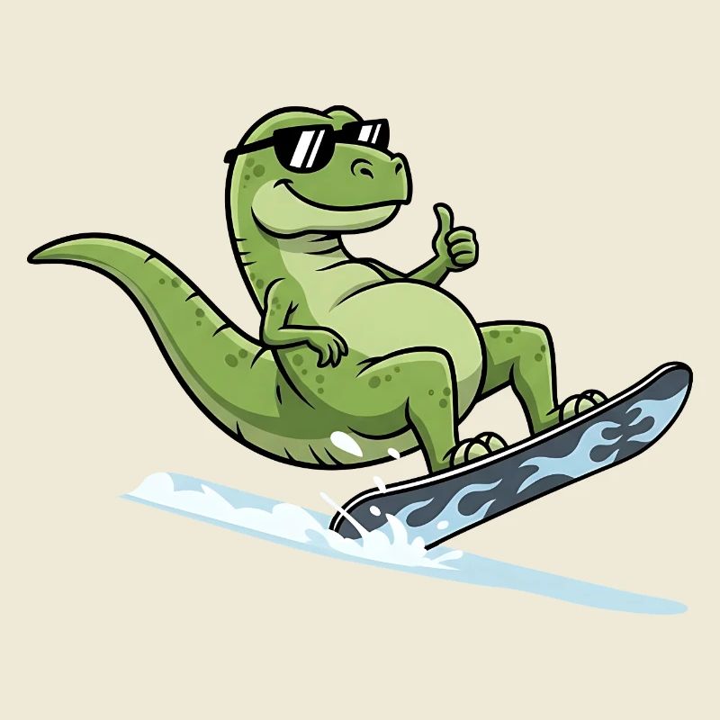 Cooler Dinosaurier Surfer Mit Sonnenbrille
