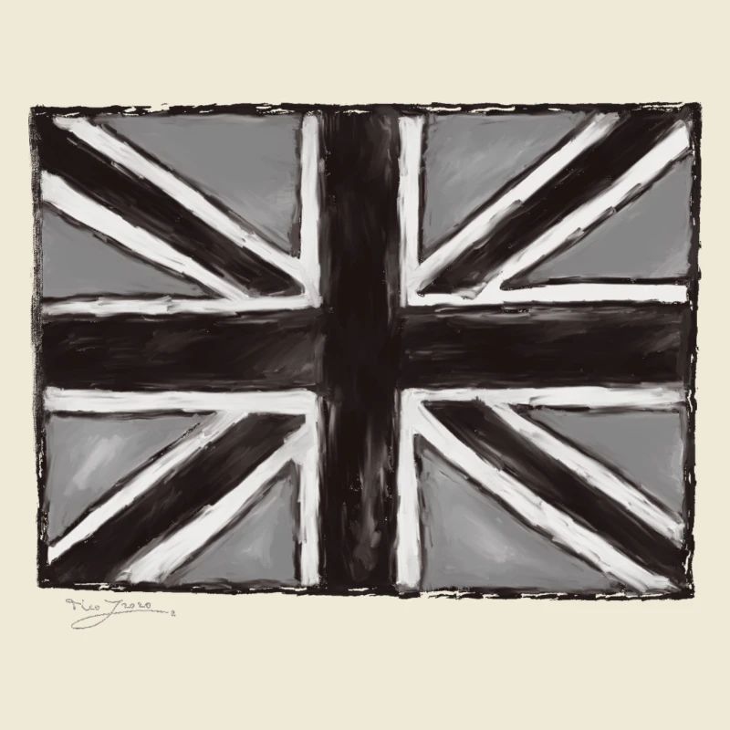 Grau Gemaltes Union Jack Kunst