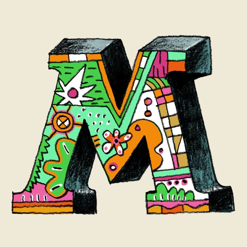 M Farbexplosion Doodle-Kunst