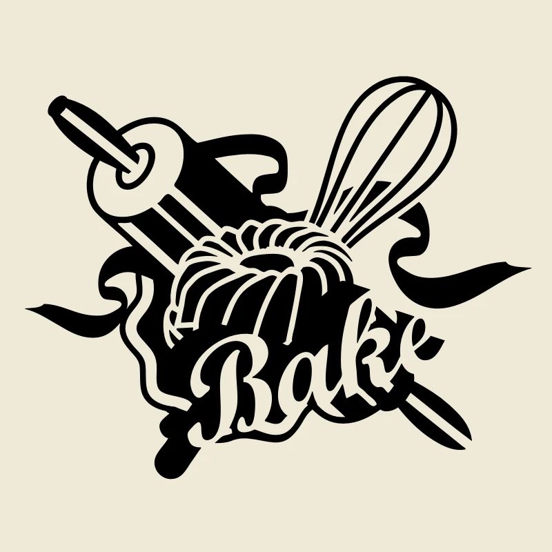 a rolling pin and a whisk with a ring cake