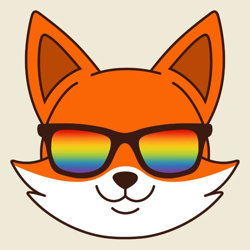 Fuchs mit Regenbogen Sonnenbrille