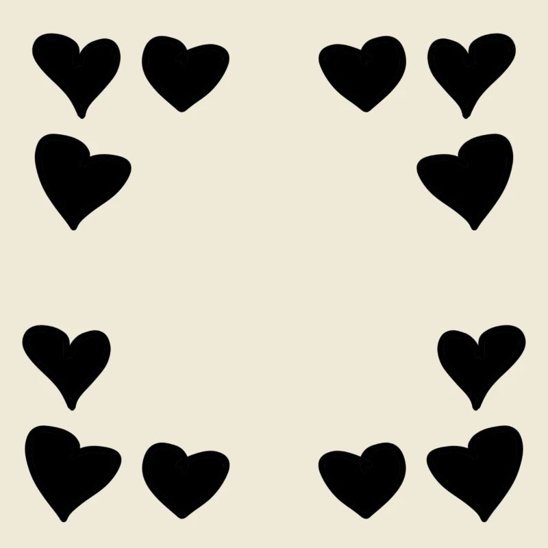 Hearts Pattern Frame Square Heart