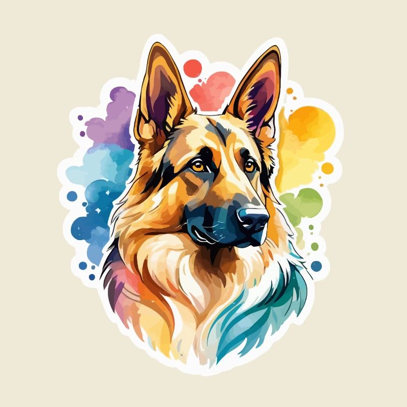 German Shepherd Watercolor