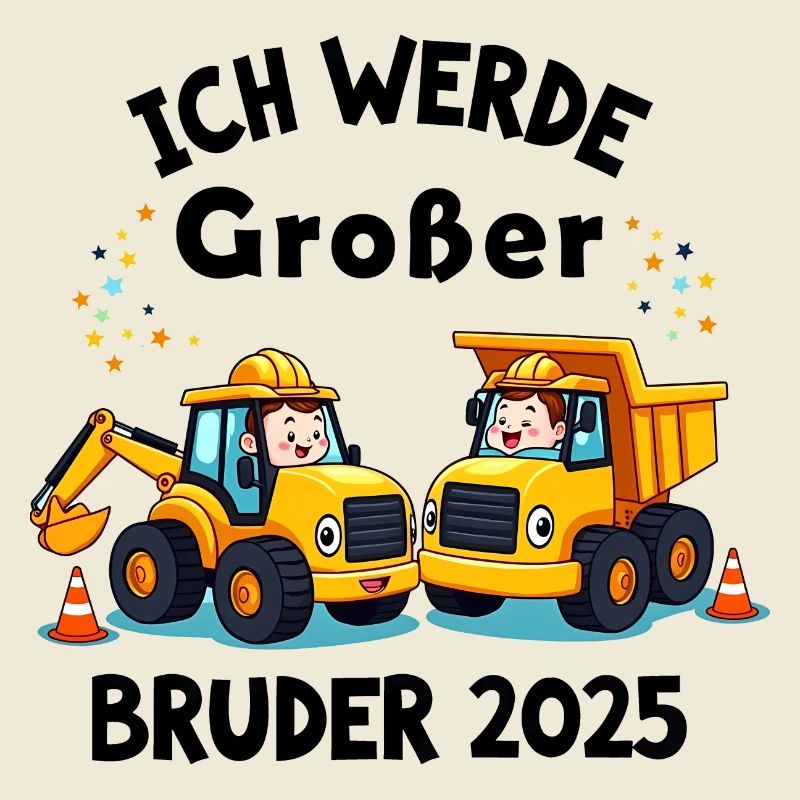 Ich Werde Großer Bruder 2025 Bagger Schwarz Kinder