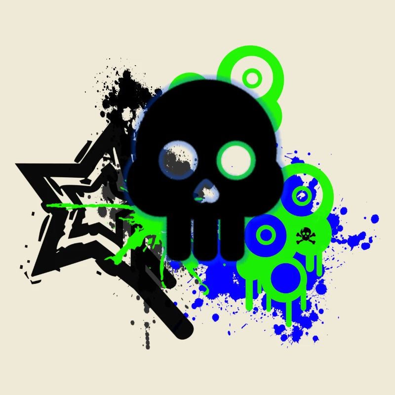 Neon Schädel Spritzer