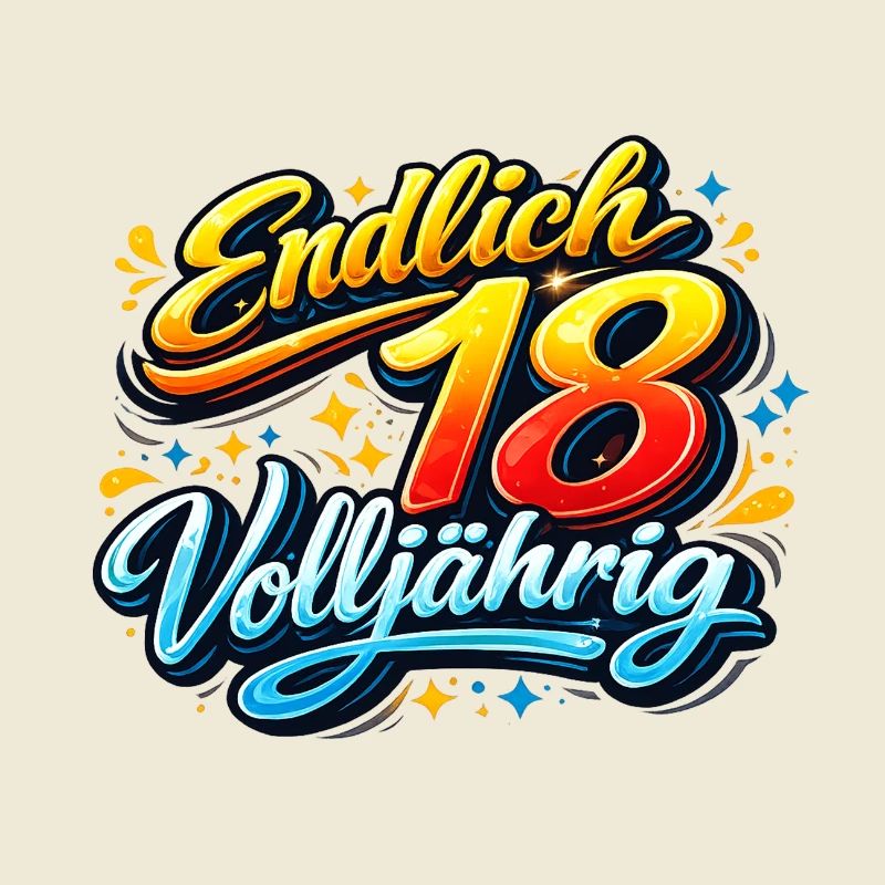 Endlich 18 Volljährig Neon Script