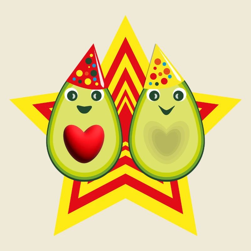 Avocado Liebe mit Stern.