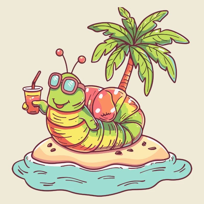 Wurm Sommer Strand Comic