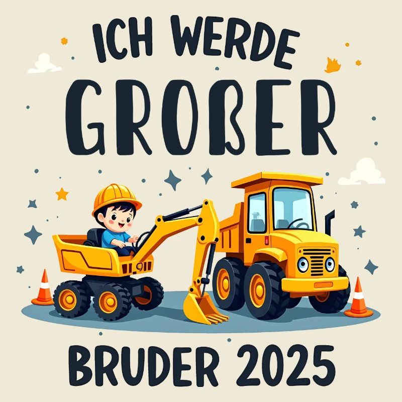 Ich Werde Großer Bruder 2025 Bagger Schwarz Kinder