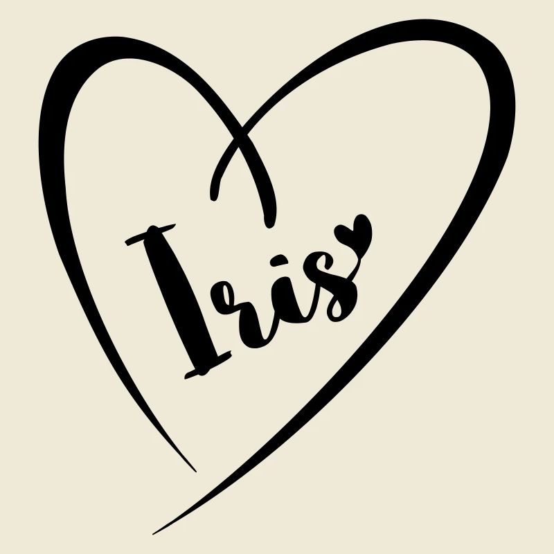Iris surname, first name in heart frame