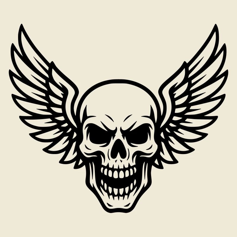 Skull with wings