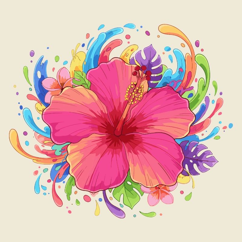 Explosion des couleurs de la fleur d’hibiscus