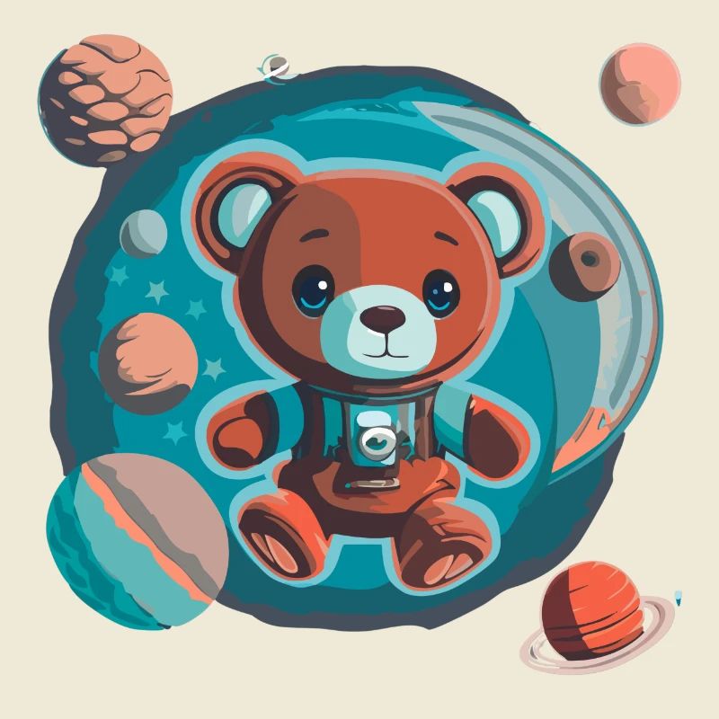 Ours en peluche explorateur de l’espace