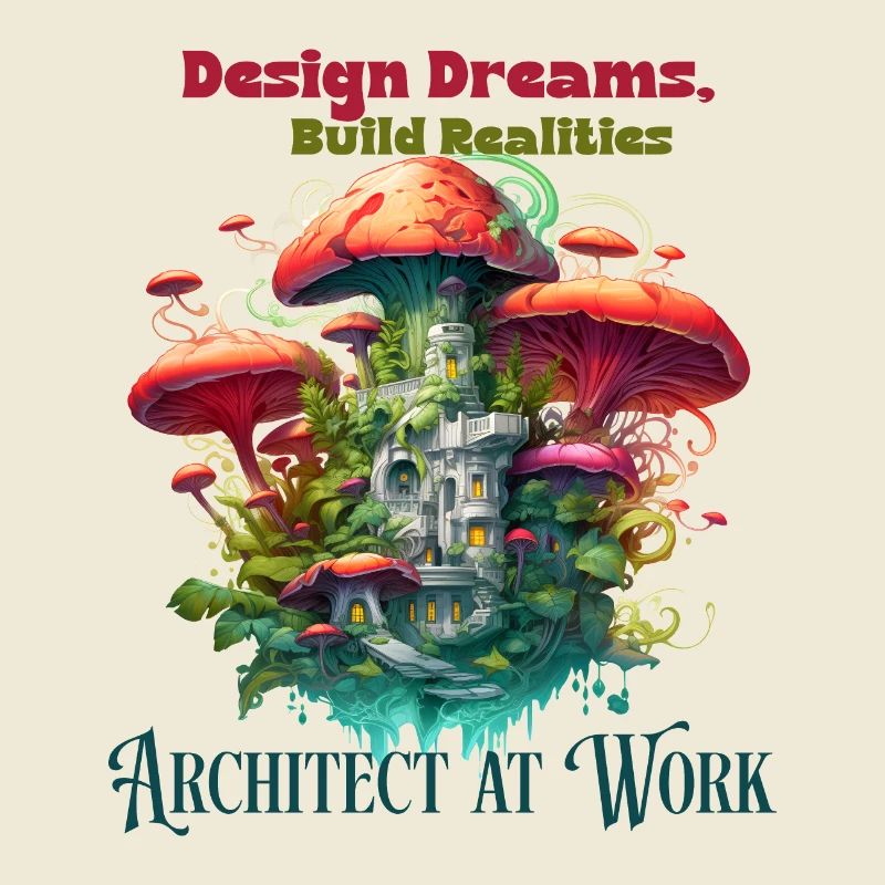 Architect engineer at work funny illustration
