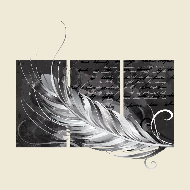 Feder-Triptychon