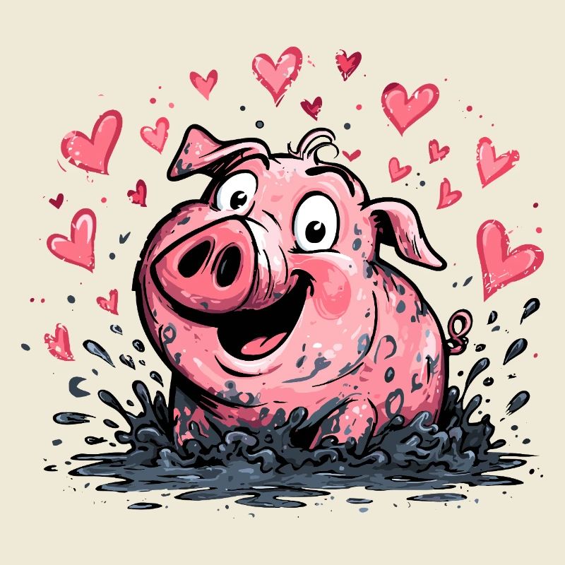 Cœur d’amour Éclaboussure de cochon
