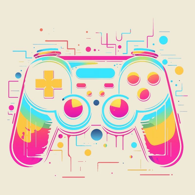 Game Controller Retrowave Look
