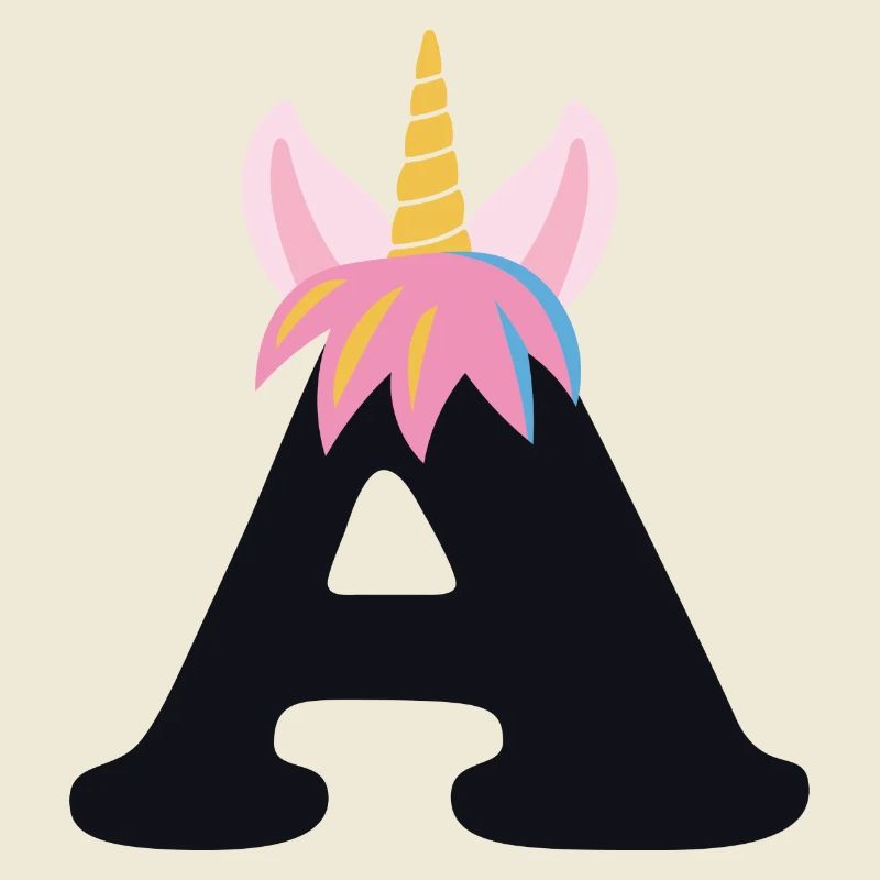 Einhorn-Buchstabe Regenbogenstyle "A" | be unique