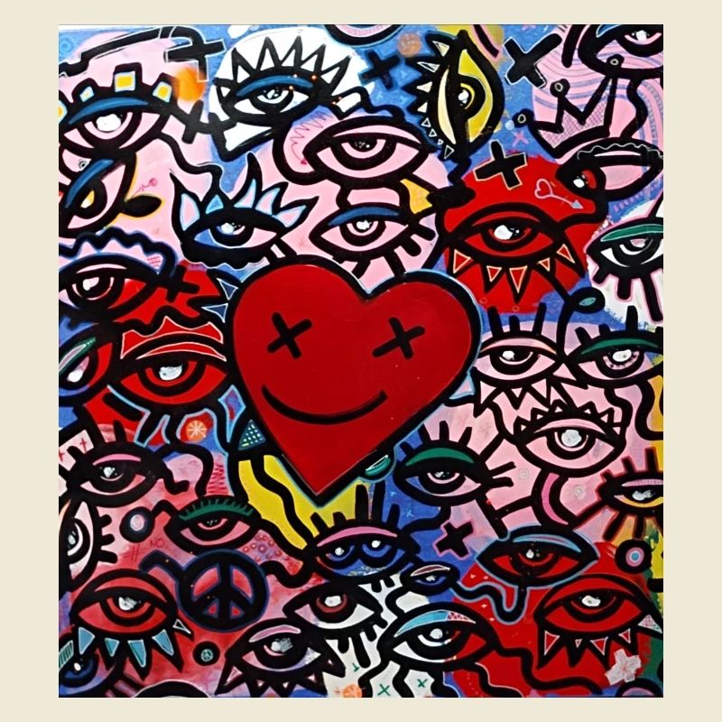Graffiti Corazon y ojos