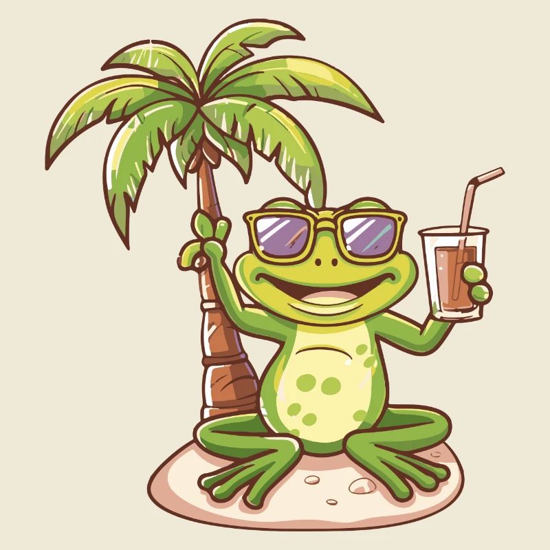 Frog Summer Beach Comic