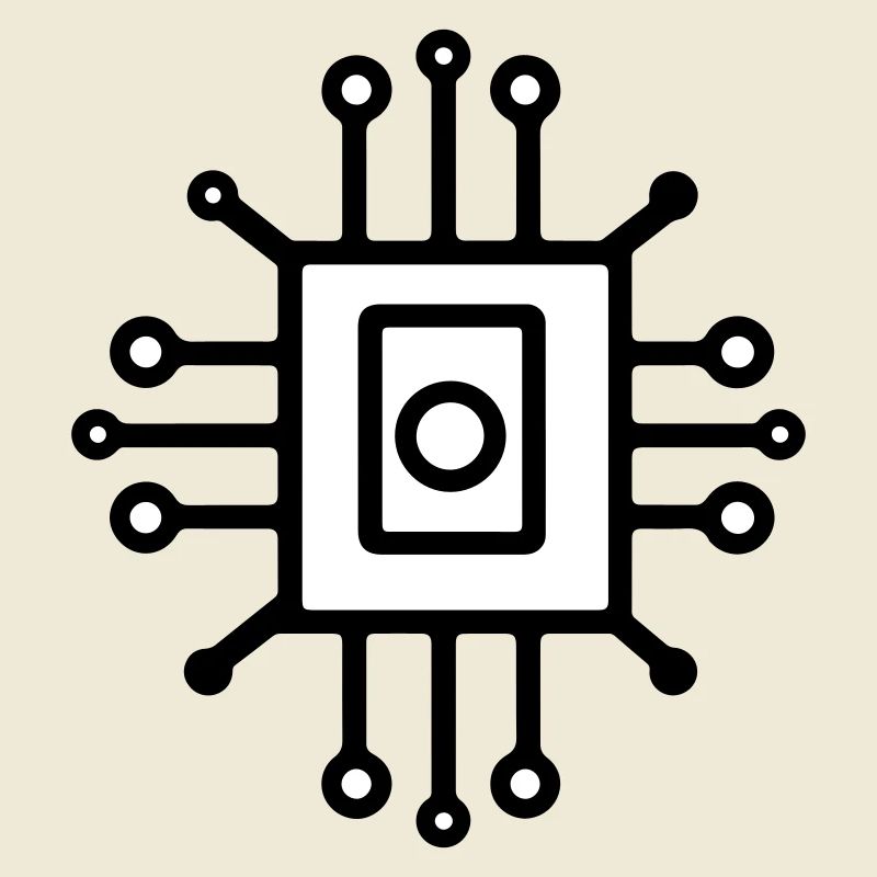 Digital Computer Chip Symbol