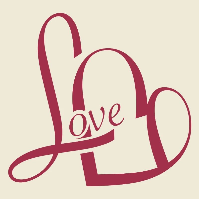 romantic Valentine's Day typography in red