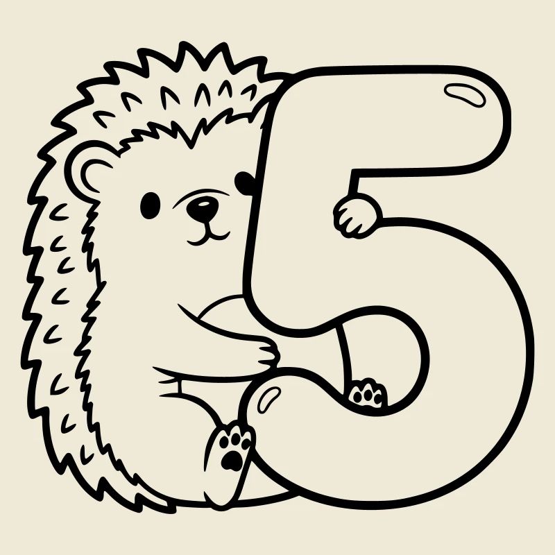 Hérisson avec illustration de dessin animé numéro 5