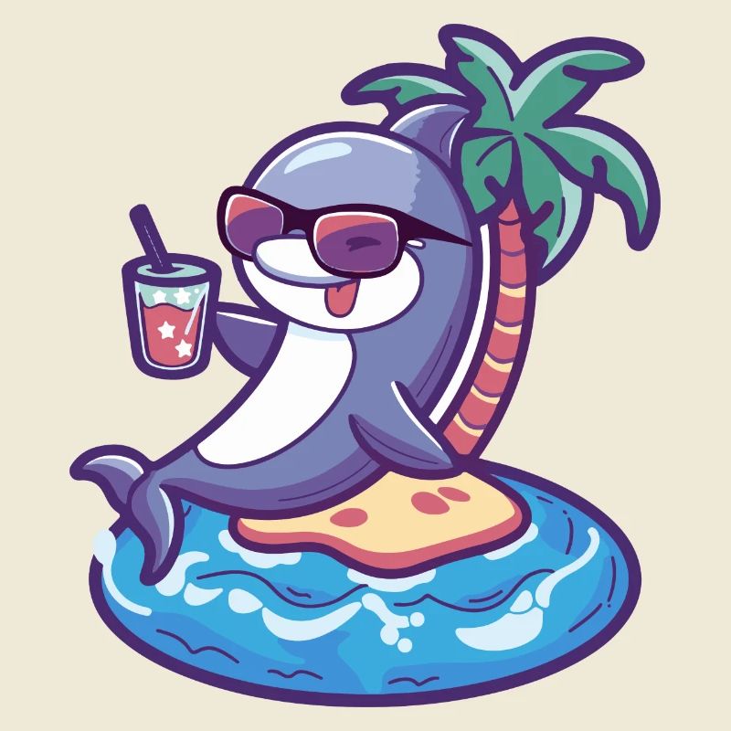 Dolphin Summer Beach Comic