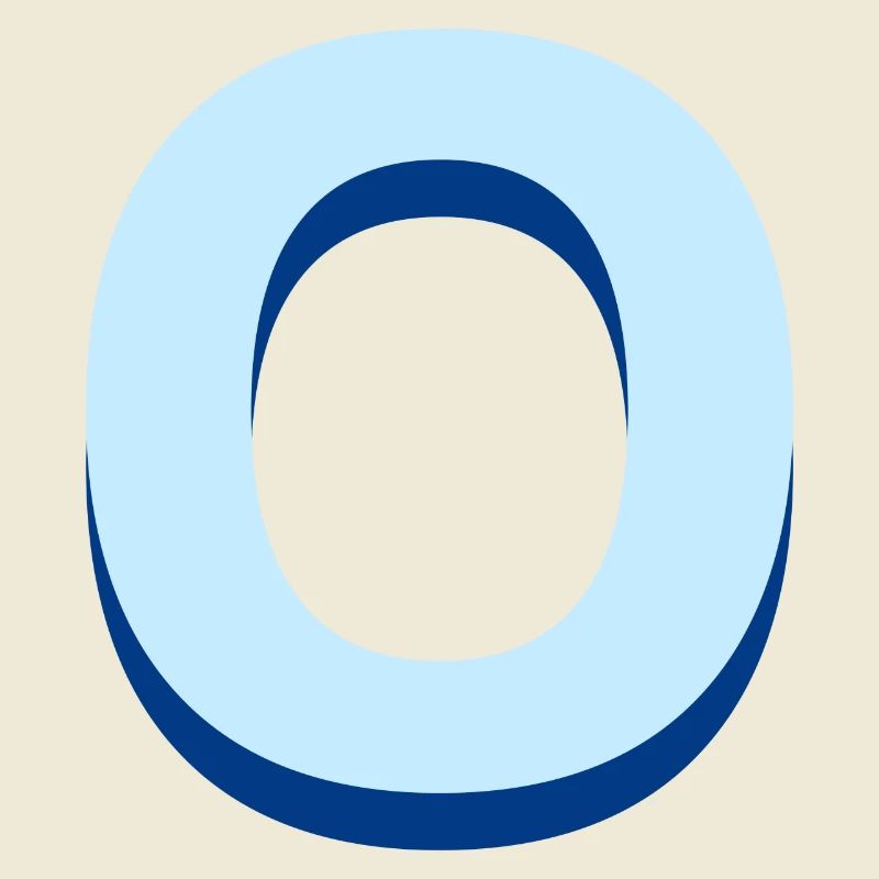Pop and modern blue letter o