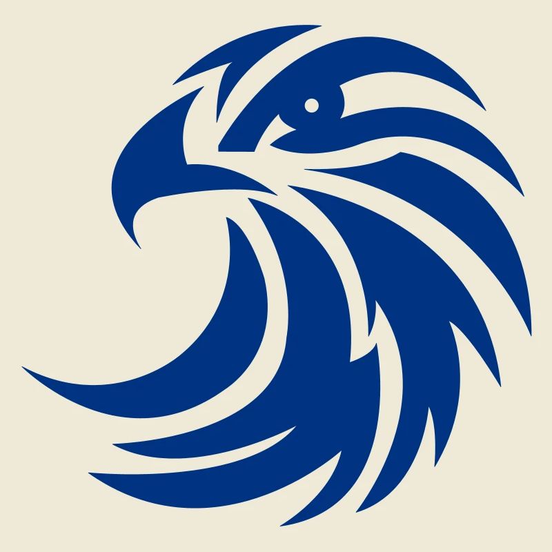Blue Phoenix Circle Design