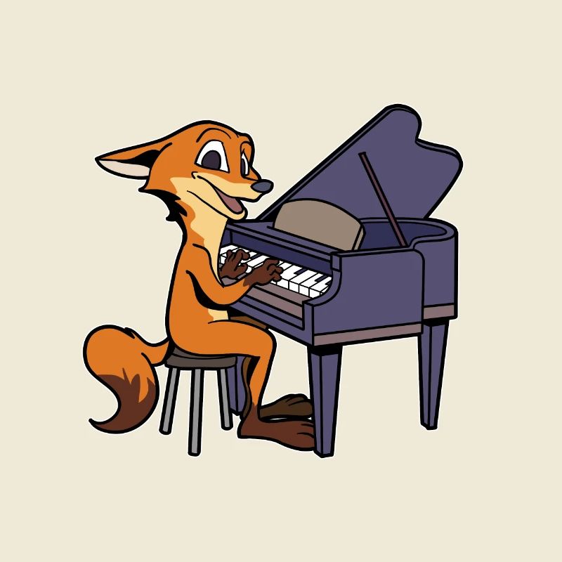 Comic Fuchs spielt Klavier