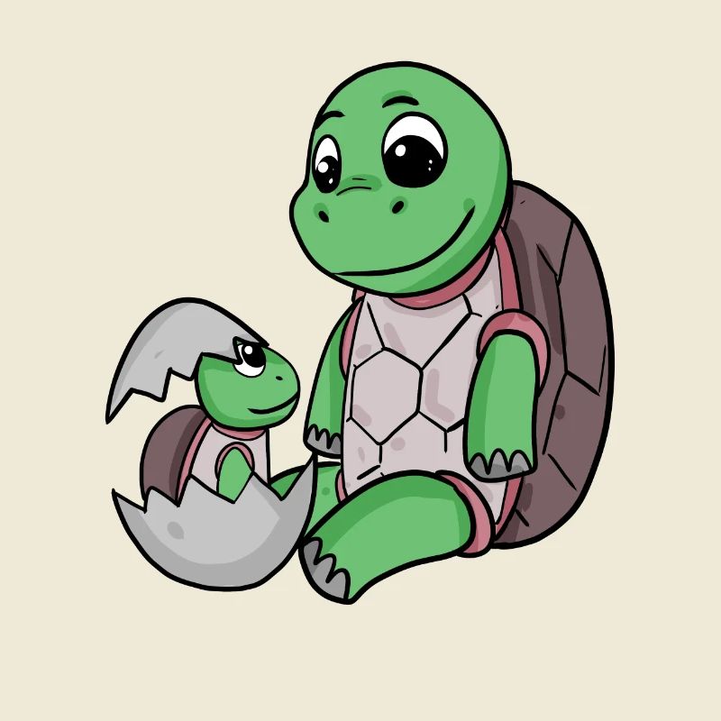 Turtle with Baby Turtle