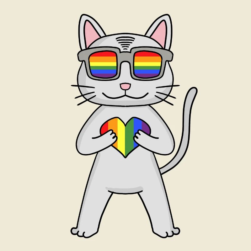 Chat LGBT Devon Rex Rainbow