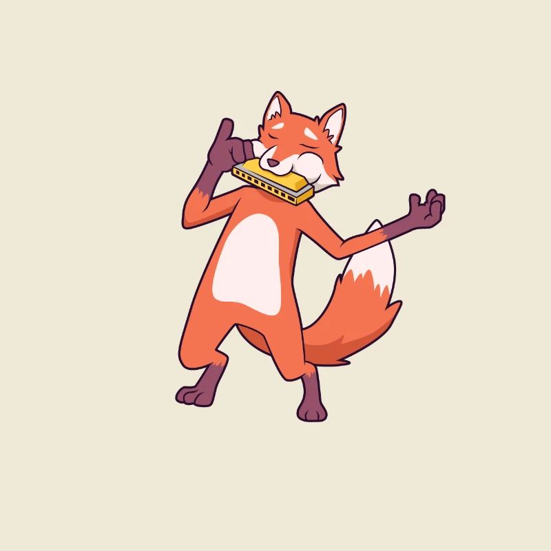 Fox joue de l’harmonica