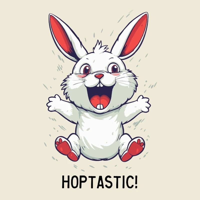 Fantastic White Comic Cartoon Hoppel Rabbit