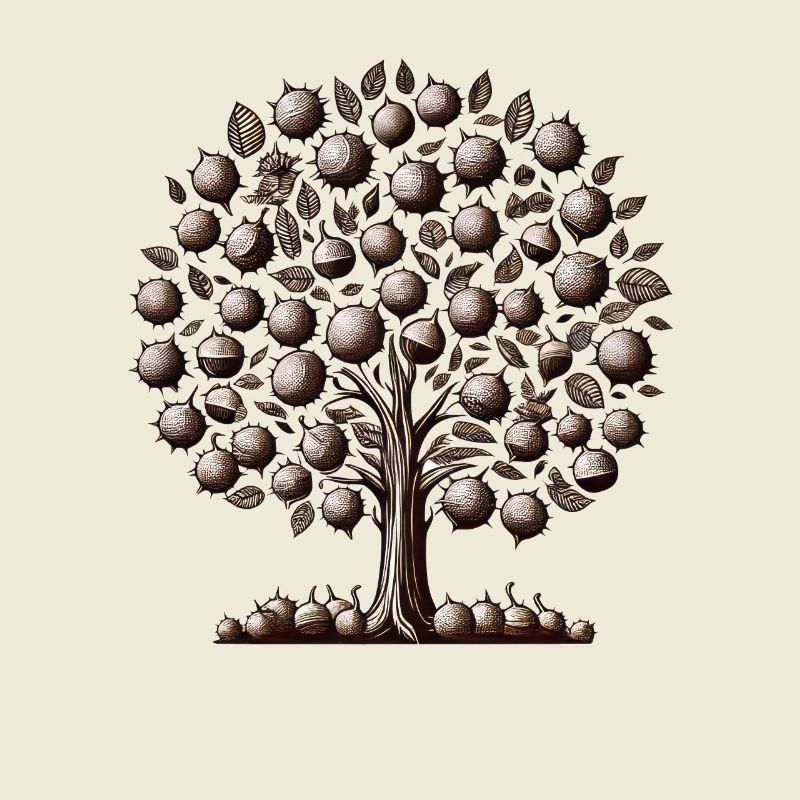 Herbstliche Kastanienpracht: Ein Baum voller