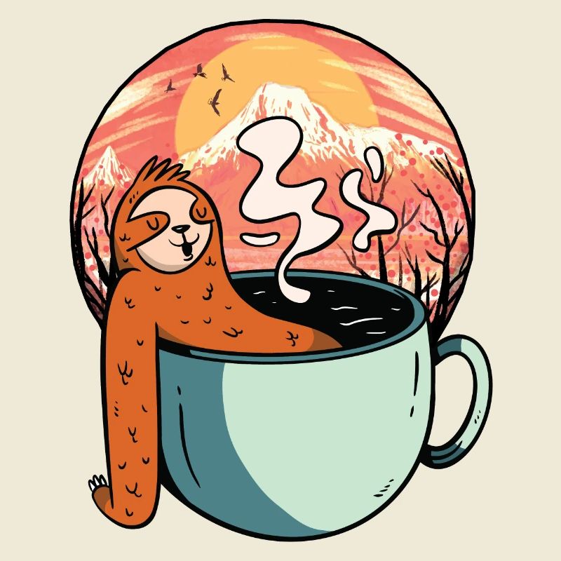 Sloth, Relaxation, Tea, Coffee, Break, Ready for Vacation