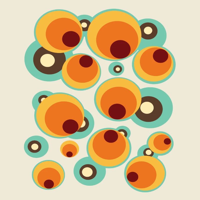 Vintage Mid Century Dot Circle Pattern