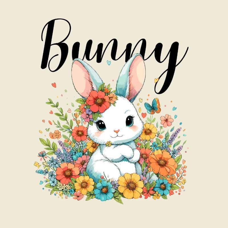 Bunny Bunny Mom Easter Easter Bunny Flowers Cute