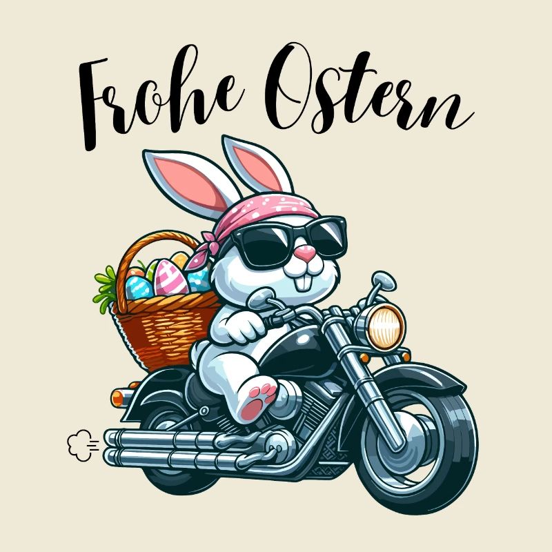 Happy Easter Bunny Easter Bunny Motorcycle Cool Funny