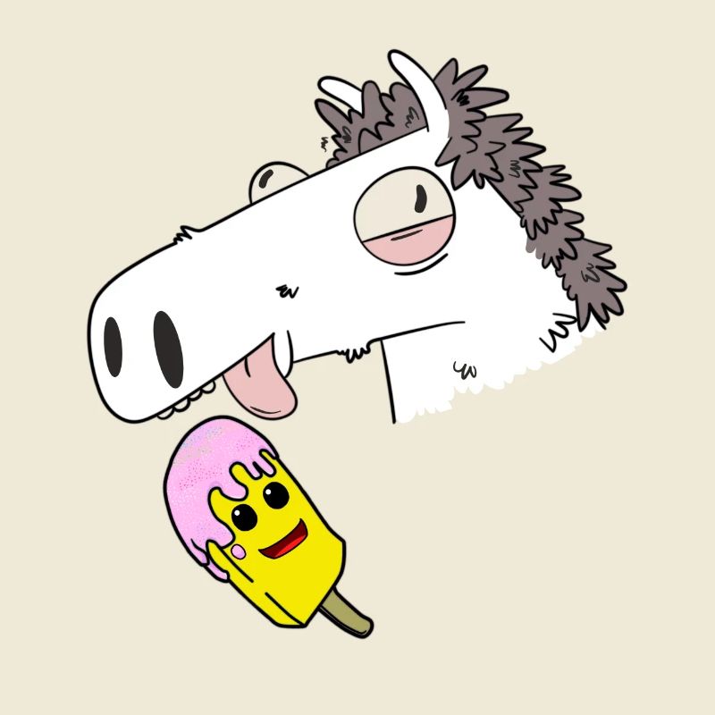 Horse, Summer, Ice Cream, Hunger, Snacking, Refreshment