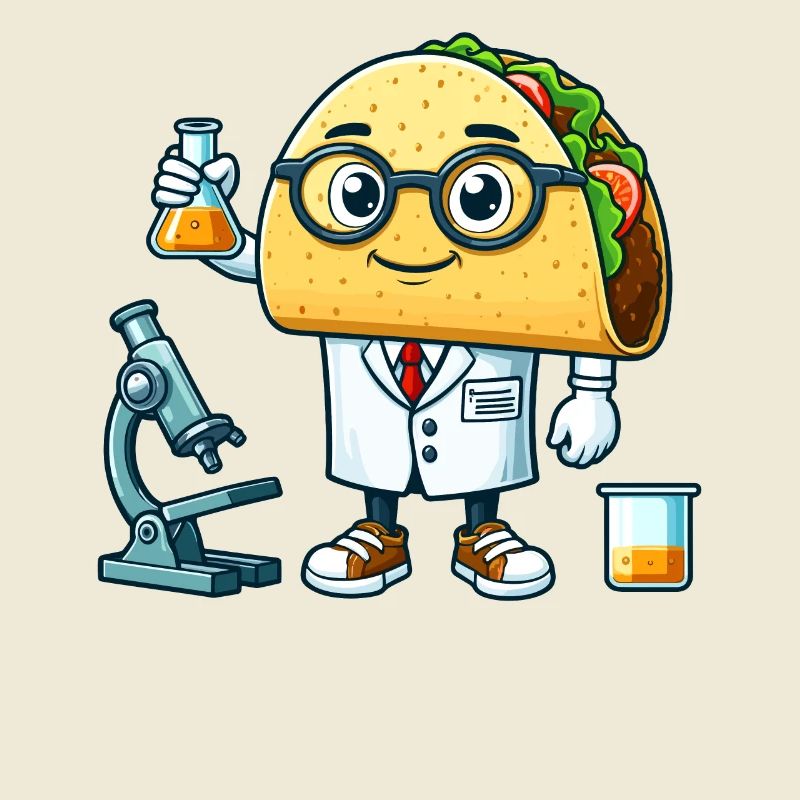 Drôle de scientifique tacos avec microscope