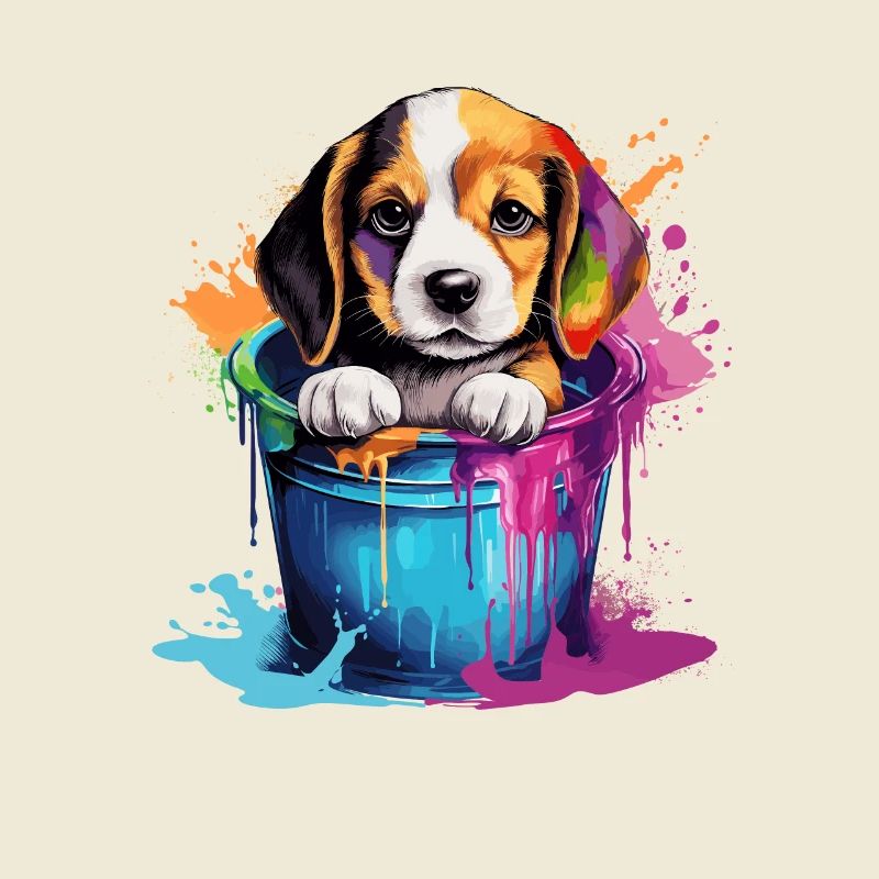 Beagle Niedlicher Hund Farbeimer