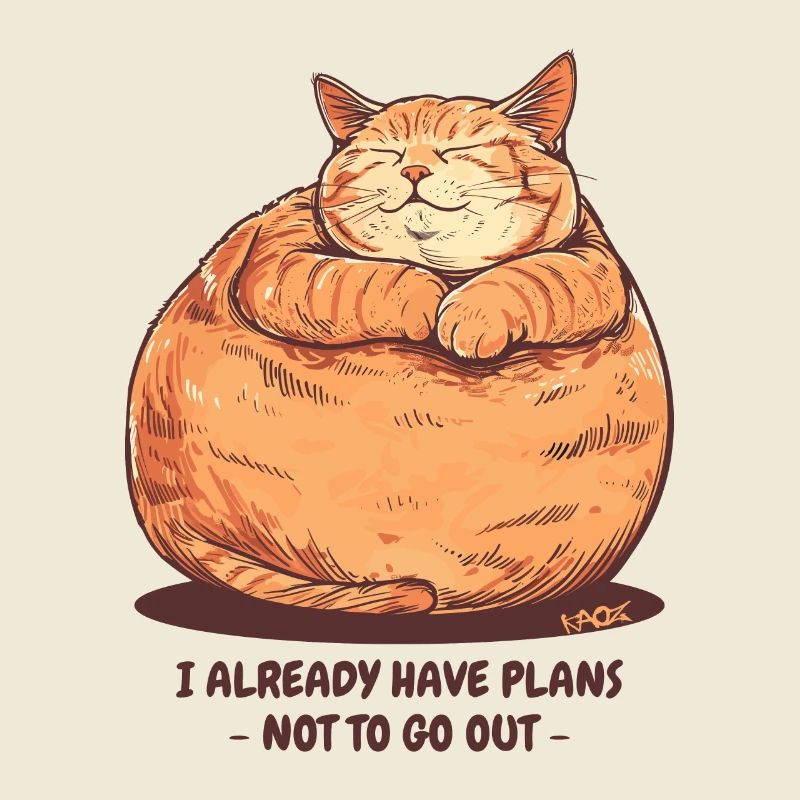 A very chubby, fat cat with a plan