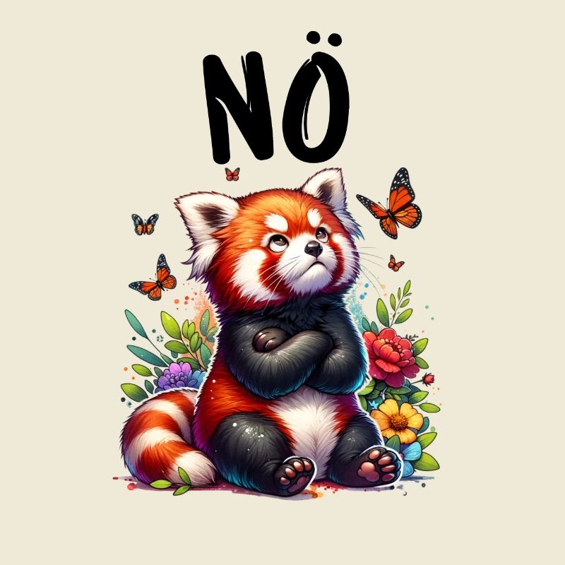 Red Panda Funny Saying Nope Fire Fox